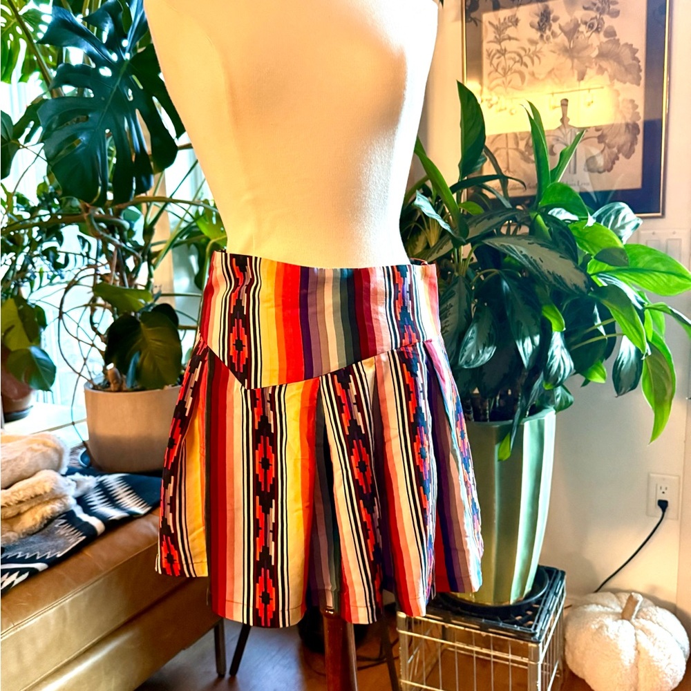 Silk Western print mini skirt